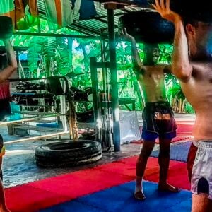 Tyre lifting @ Sitjemam Muay Thai Camp, Pai, Northern Thailand.