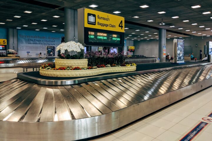 Empty luggage carousel in Thai airport
