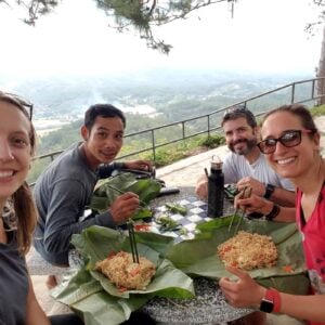 Eating lunch from Banana Plates during the 2-day Doi Inthanon trek.