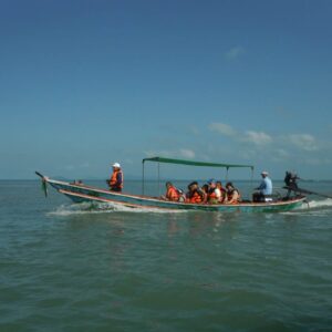 tourists aboard a boat Khanom Thailand